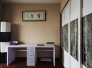 唯美古風(fēng)中式風(fēng)格100平米二居室書房背景墻裝修效果圖