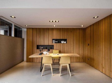 自然生動現(xiàn)代簡約120平米復式loft餐廳背景墻裝修效果圖