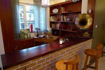 質樸雅致中式風格90平米復式餐廳吧臺裝修效果圖