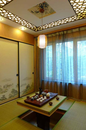 中式復古溫馨90平米復式臥室榻榻米裝修效果圖