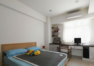 浪漫清新田園風格80平米二居室臥室背景墻裝修效果圖